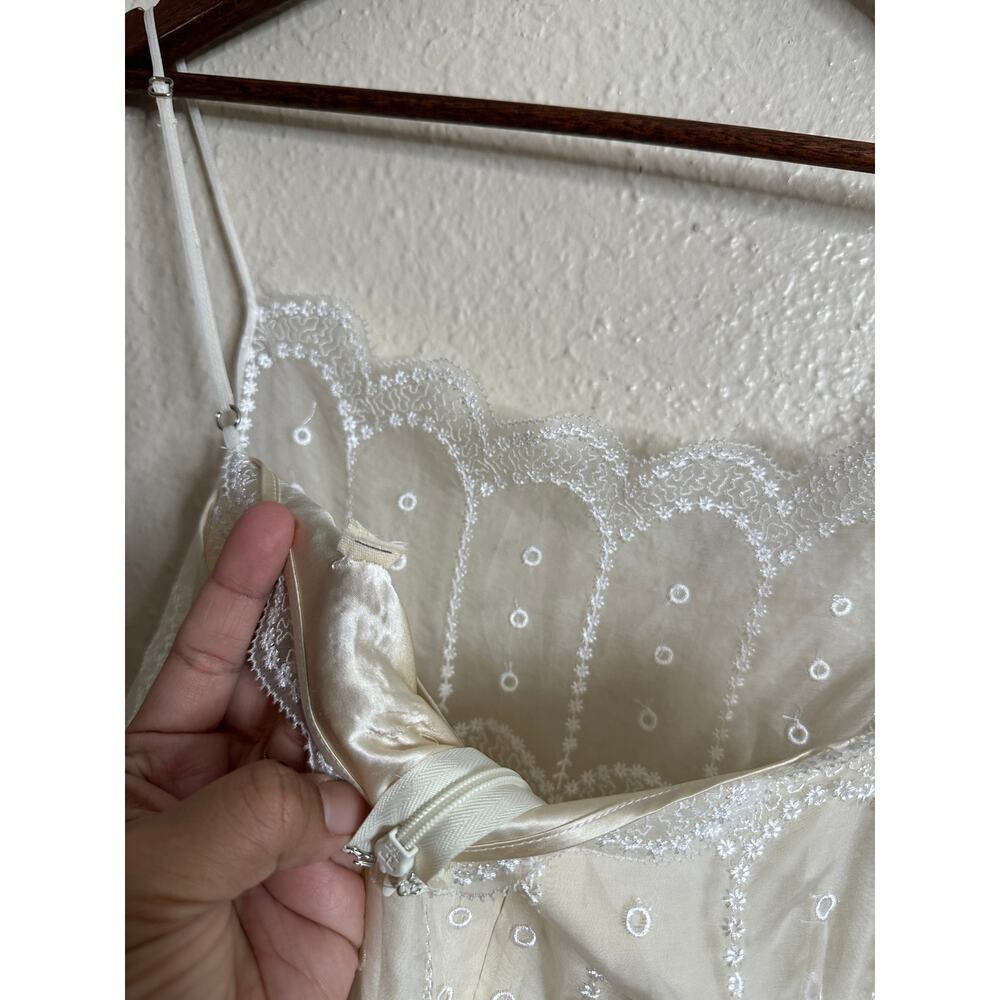 Saja Whimsical Wedding Dress 100% Silk Lace Womans 8 - Picture 9 of 15